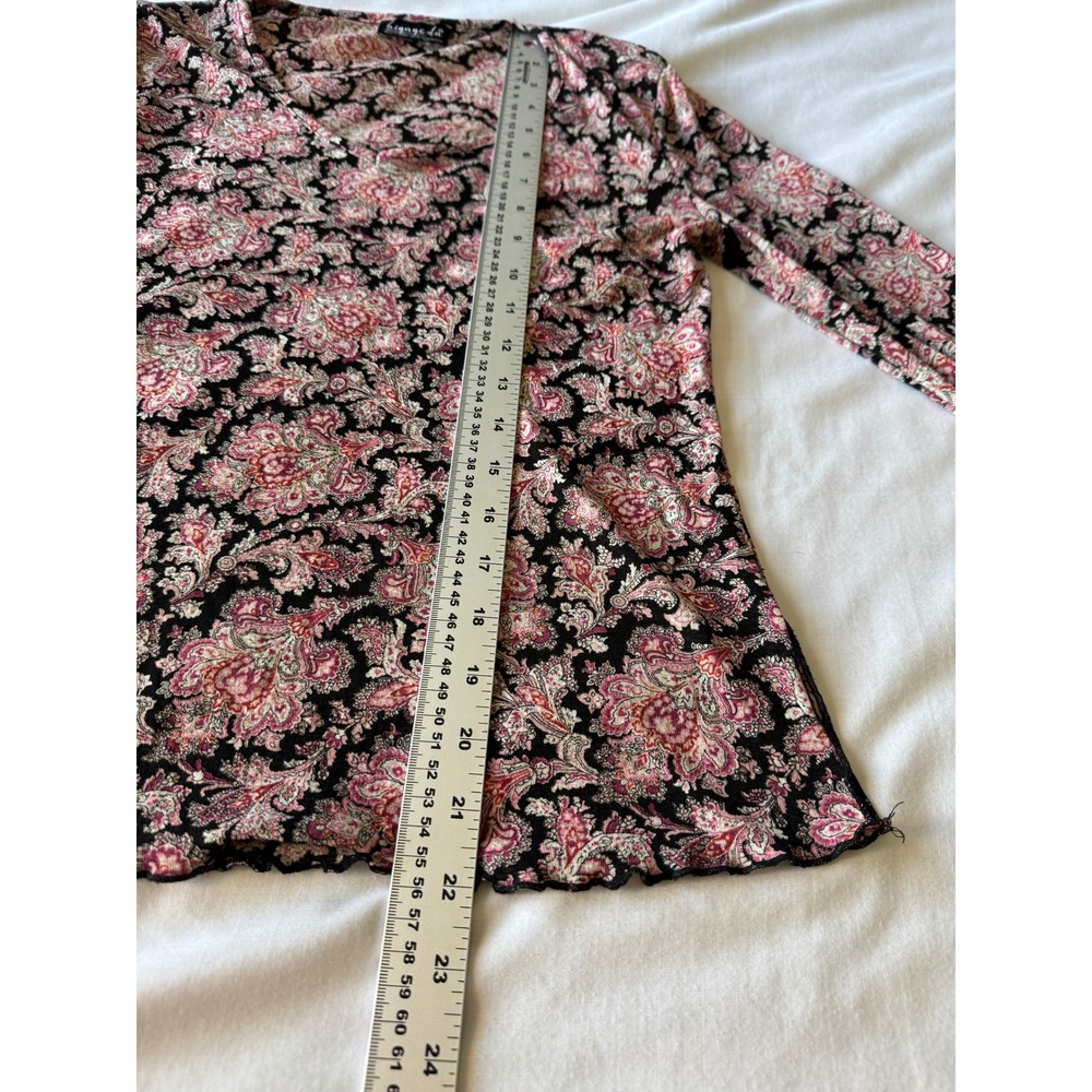 B.I.Y.A.Y.C.D.A. Paisley Bell Sleeve Top‎ Pink Multi Boho Cottagecore Y2K Hippie - Picture 10 of 11